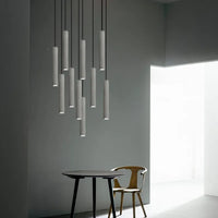 Suspension LED nordique industrielle géométrique Terrazzo créatif pour Restaurant Bar Café Longue Ciment