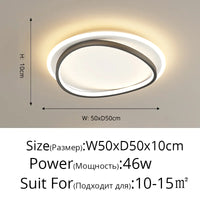 Lustre LED Carré Moderne pour Chambre Salon Étude Foyer Maison