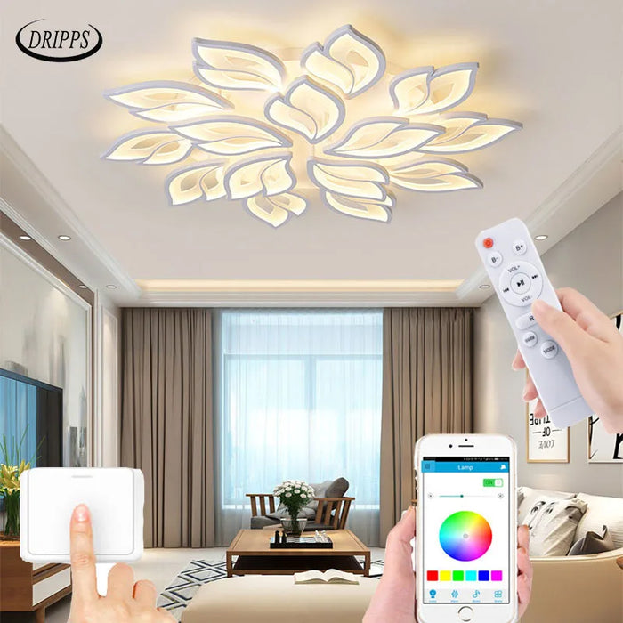 Plafonnier LED Fleur Acrylique Smart Control pour Hôtel et Café