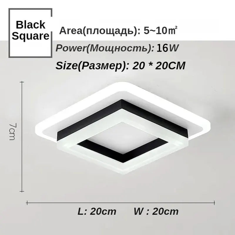 Plafonnier Carré LED Moderne Nordique pour Intérieur