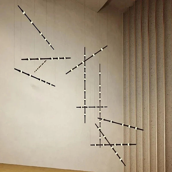 Lustre LED Minimaliste en Aluminium Acrylique pour Hôtel - 3000K