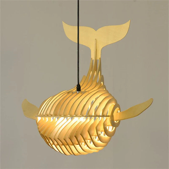 Lampe en bois de baleine: suspension d'art moderne