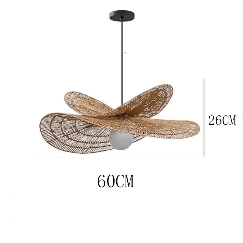 Suspension lumineuse en rotin tissé à la main - Collection Wabi-Sabi - Pour décorer votre intérieur de manière créative