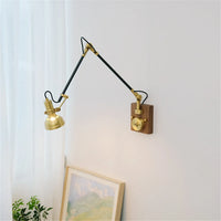 Applique murale nordique rétro en cuivre avec bras pivotant ajustable - Style Nordik