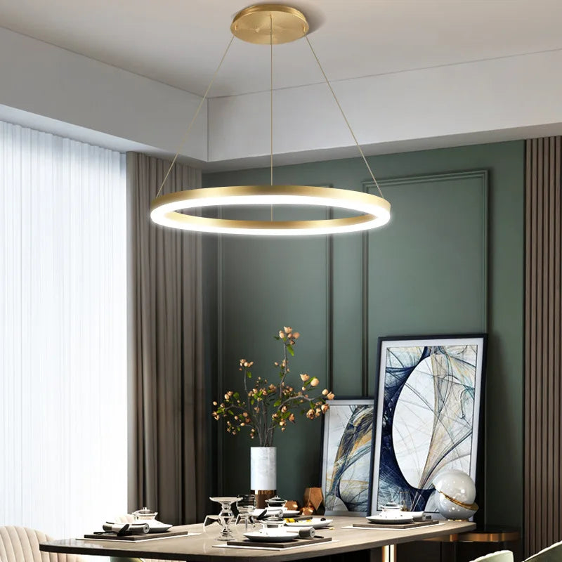 Lustre LED nordique minimaliste réglable avec lampe suspendue