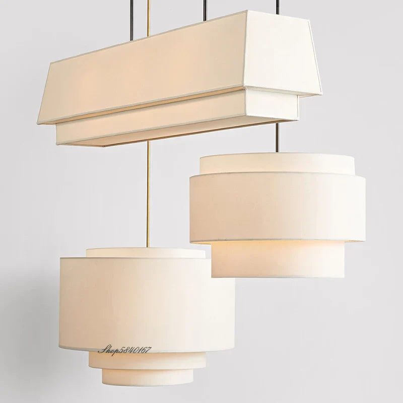 Lustre japonais en tissu LED modernes.