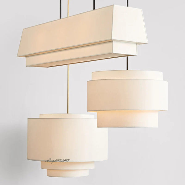 Lustre japonais en tissu LED modernes.