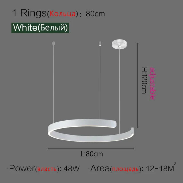 Lustre Anneau Nordique LED Réglable pour Salle à Manger - Collection Maison Luminaires