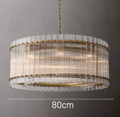 Lustre de luxe en cristal Double Anneau Doré LED Suspendu
