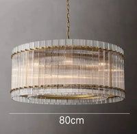 Lustre de luxe en cristal Double Anneau Doré LED Suspendu