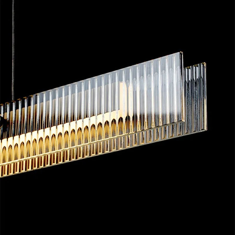 Lustre de luxe en acier inoxydable et cristal: Élégance Minimale