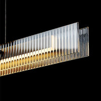 Lustre de luxe en acier inoxydable et cristal: Élégance Minimale
