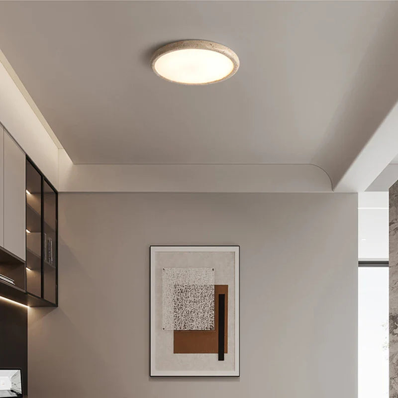 Plafonnier LED en travertin jaune de qualité supérieure