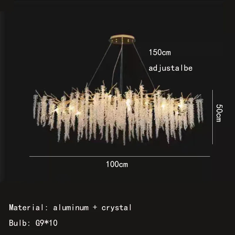 Applique murale LED en cristal et aluminium doré - Nouveauté Art Déco
