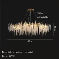 Applique murale LED en cristal et aluminium doré - Nouveauté Art Déco