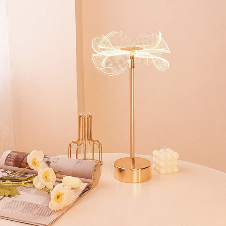 Lampe à poser vintage en métal doré Anila LED