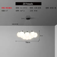 Lustre nordique en verre avec suspension LED pour une décoration maison moderne