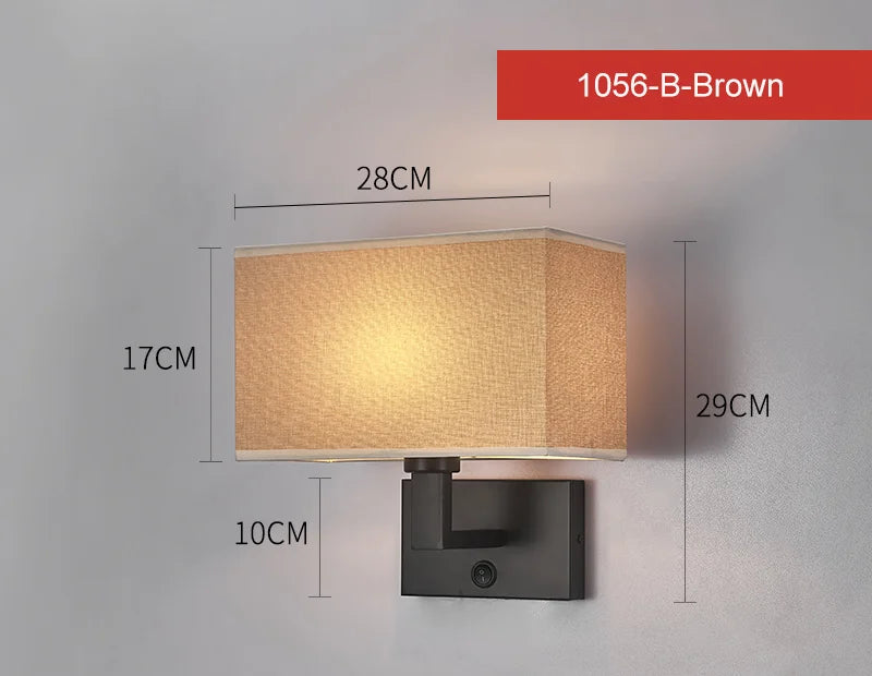 Applique murale Led de luxe avec abat-jour en tissu