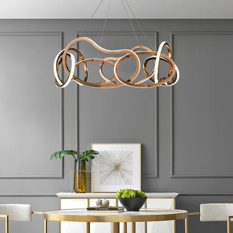 Lustre Moderne 2024 avec Lampes LED Suspendues en Silicone - Éclairage de Luxe