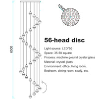 Lustre en cristal moderne avec boule tournante LED suspendue - LUXE LUMINEUX