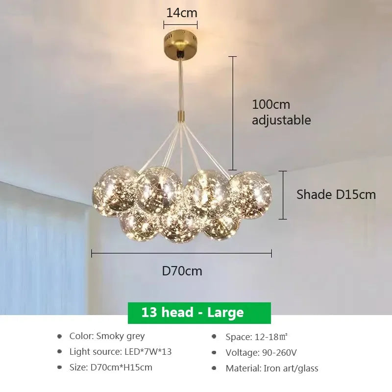 Suspension LED en verre design Nordique Moderne
