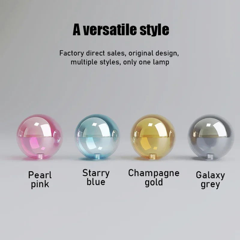 Lustre plafonnier design boule de verre multicolore luxe illuminant