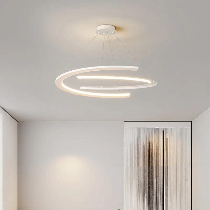 Lustre moderne nordique à anneaux pour restaurant