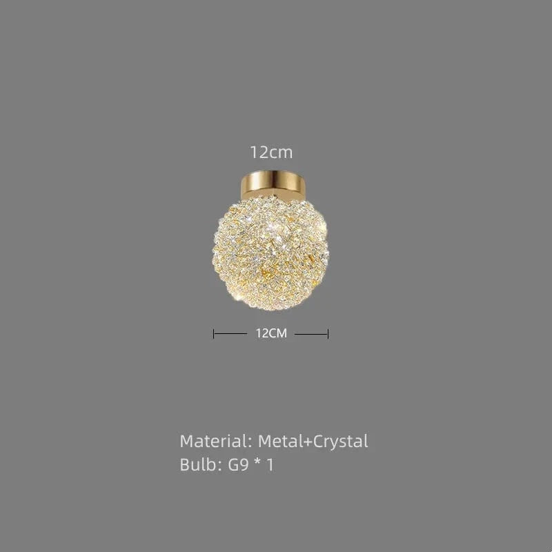 Lampe suspendue moderne en cristal avec cordon réglable
