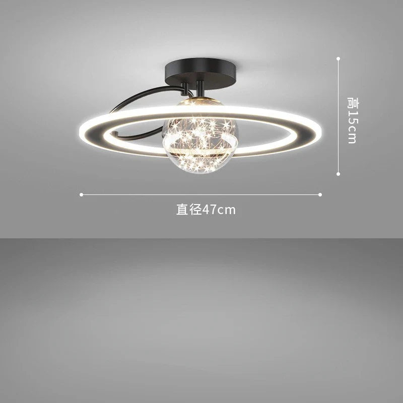Plafonnier Doré de Luxe à LED Moderne Boule de Verre