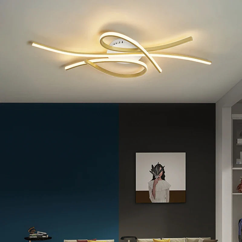 Plafonnier LED Maison Nordique - Or/Noir