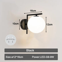 Applique murale LED en verre givré pour intérieur