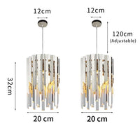Plafonnier de luxe en cristal 20cm - Lumière ronde Or Chrome LED pour décoration intérieure