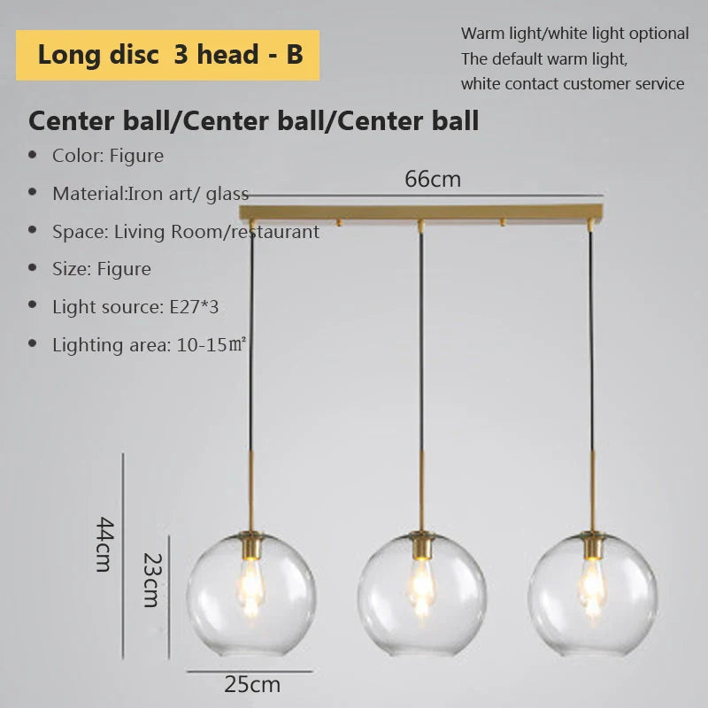 Lustre LED en verre industriel