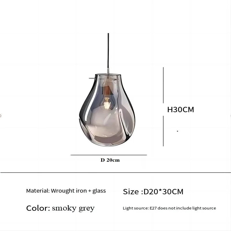 Suspension design moderne en verre LED nordique Macaron