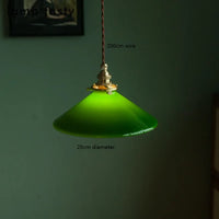 Suspension Vintage Américaine en Cuivre Bois Verre Edison