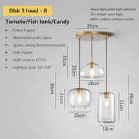 Lustre LED en verre industriel