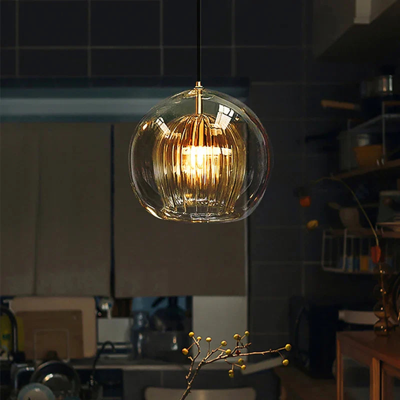 Suspension design nordique en verre - Collection Boule Moderne