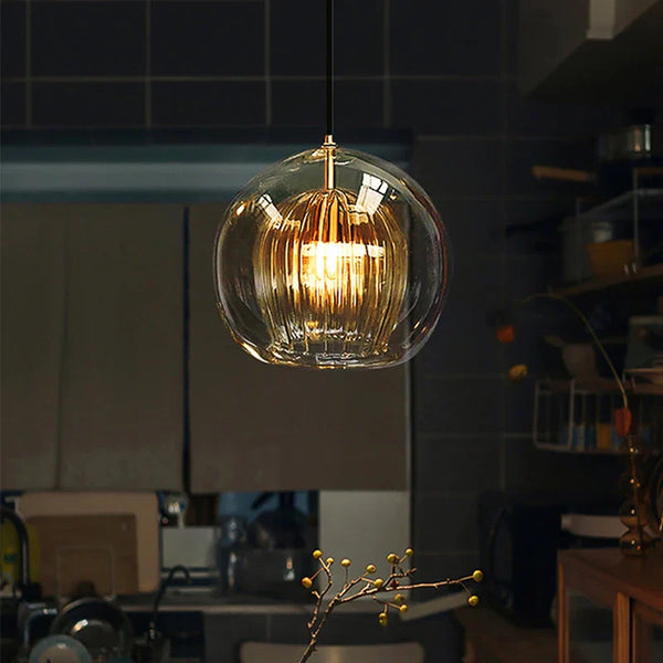 Suspension design nordique en verre - Collection Boule Moderne