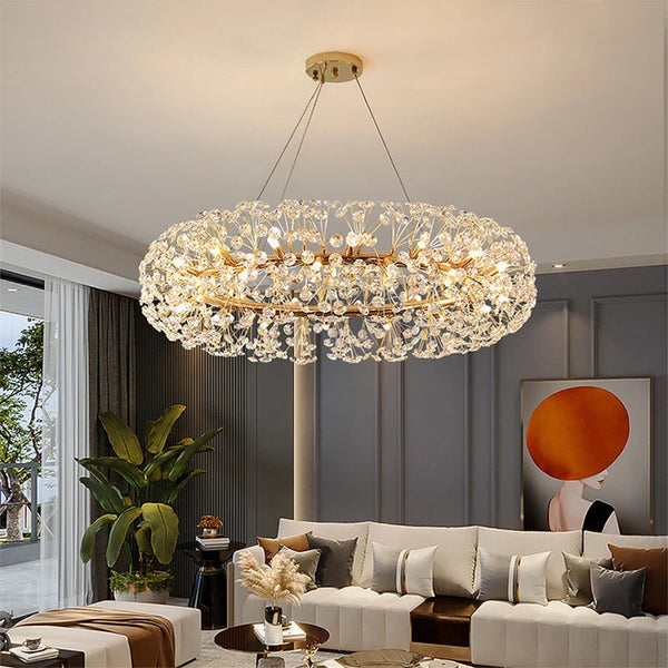 Lustre LED en cristal clair Pissenlit pour Hôtel de Luxe