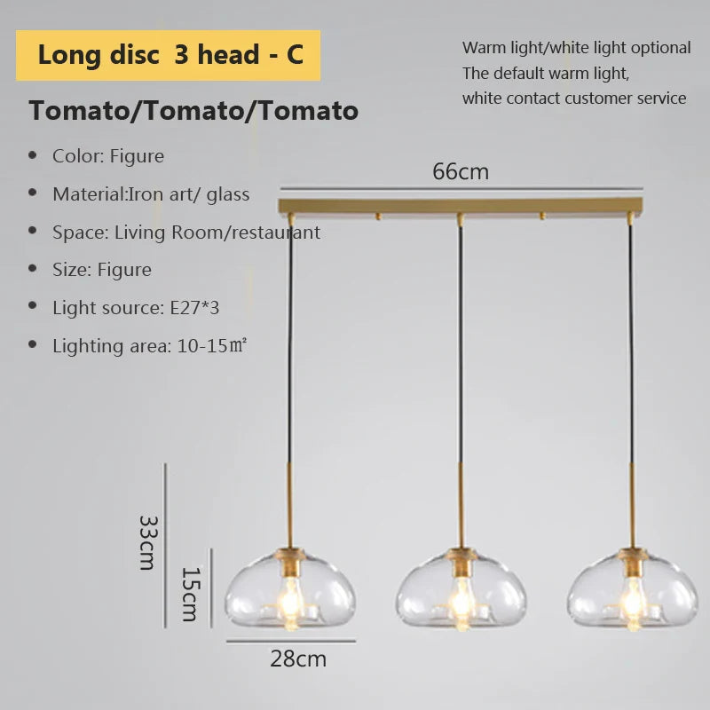 Lustre LED en verre industriel