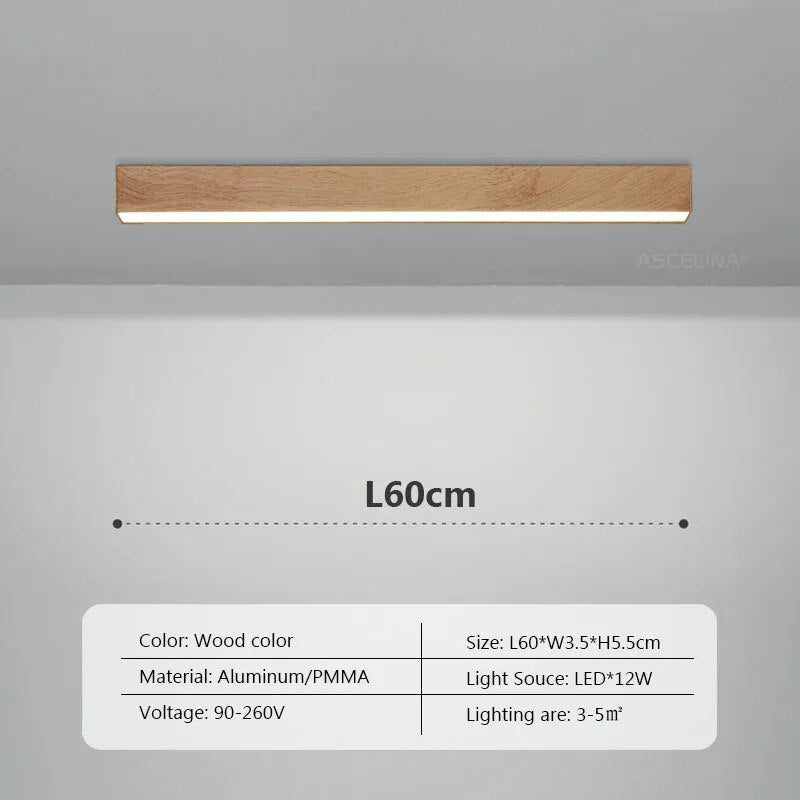 Lustre LED Bois Nordique Minimaliste