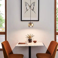 Lustre LED Élégant Nordique en Verre Doré - Décoration Intérieure de Luxe