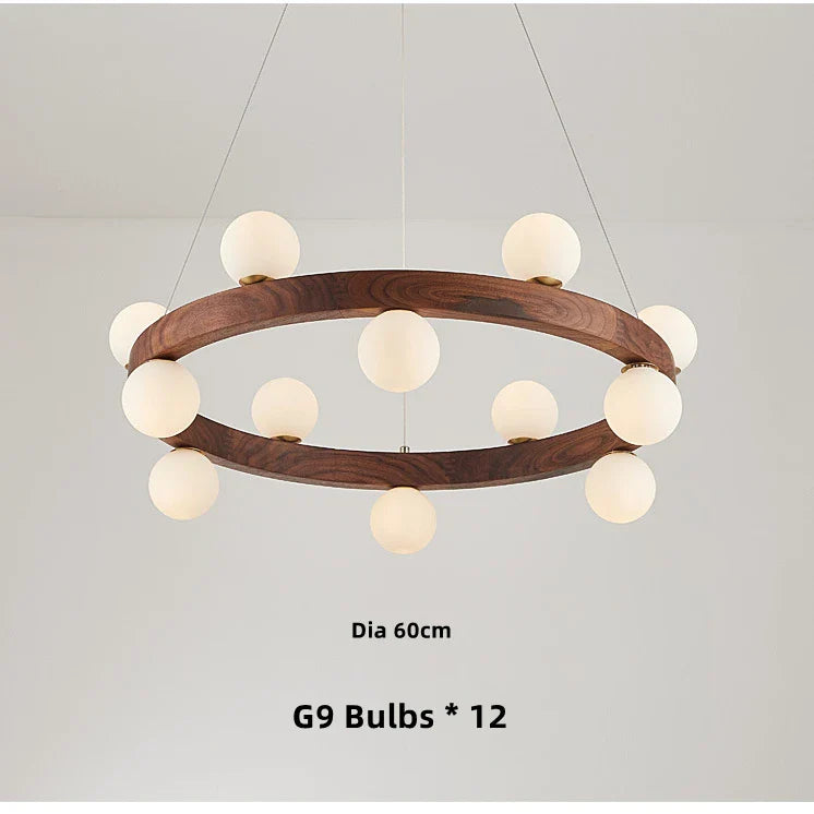 Lustre Nordic en bois rond - Design épuré
