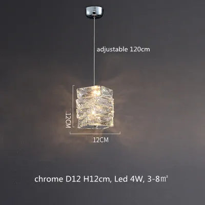 Lustre Moderne en Cristal K9 avec Suspension et Télécommande Dimmable