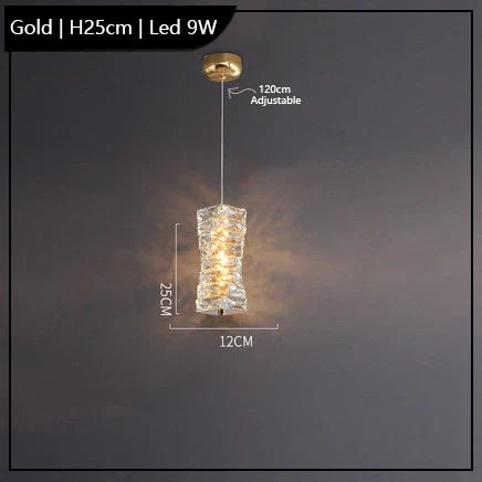 Lustre Led cristal K9 de luxeuspendu