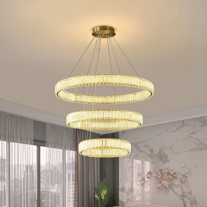 Lustre LED en cristal fantaisie : Lumière suspendue modern.