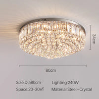 Plafonnier LED de luxe en cristal pur