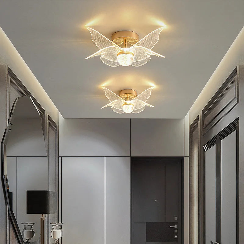 Plafonnier LED Doré Nordic Brand, Acrylique Moderne