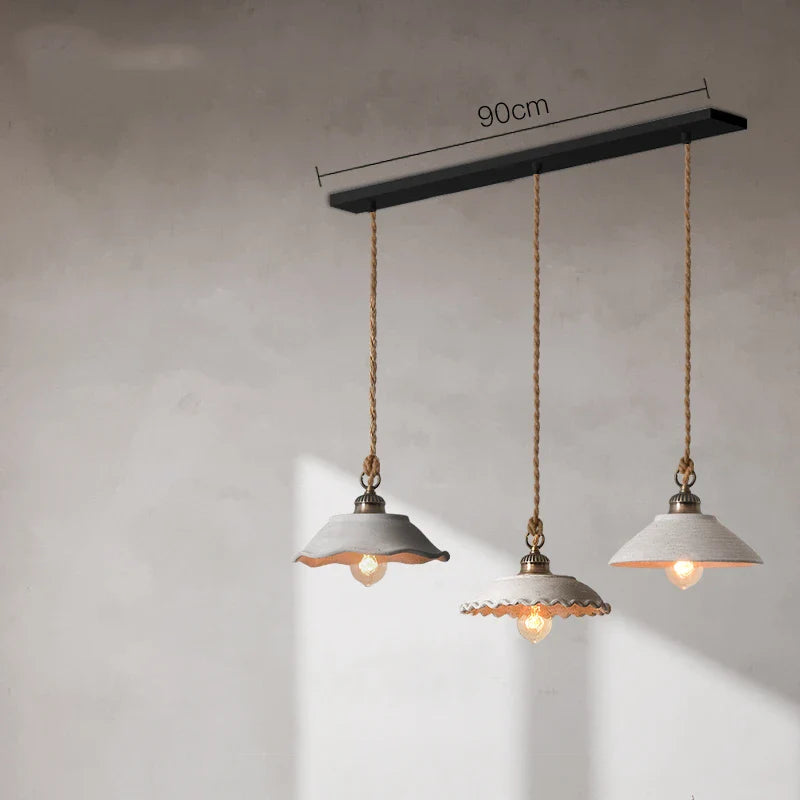 Suspension Fleur Vintage Style Loft en Céramique