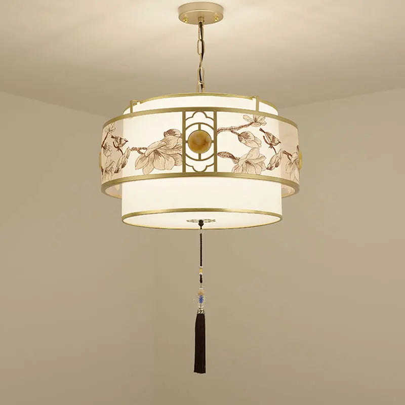 Lustre rétro rond pour restaurant chinois : Lampe suspendue créative de la nouvelle collection orientale